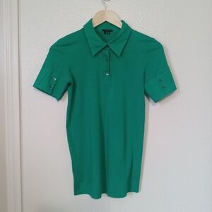 Theory Short Sleeve Green Casual Women's Top
